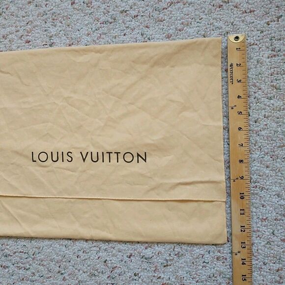Louis Vuitton Envelope Dust Bag Foldover Tan Spell Out Logo Authentic 18x13” - Picture 8 of 8